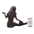 thumbnail image 3 of 13"L Cast Iron Large Nautical Siren Mermaid Holding Starfish Statue Rust Finish, 3 of 4