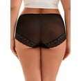 thumbnail image 2 of Unique Bargains Lace Trim Briefs Full Coverage Underwear S Black, 2 of 6