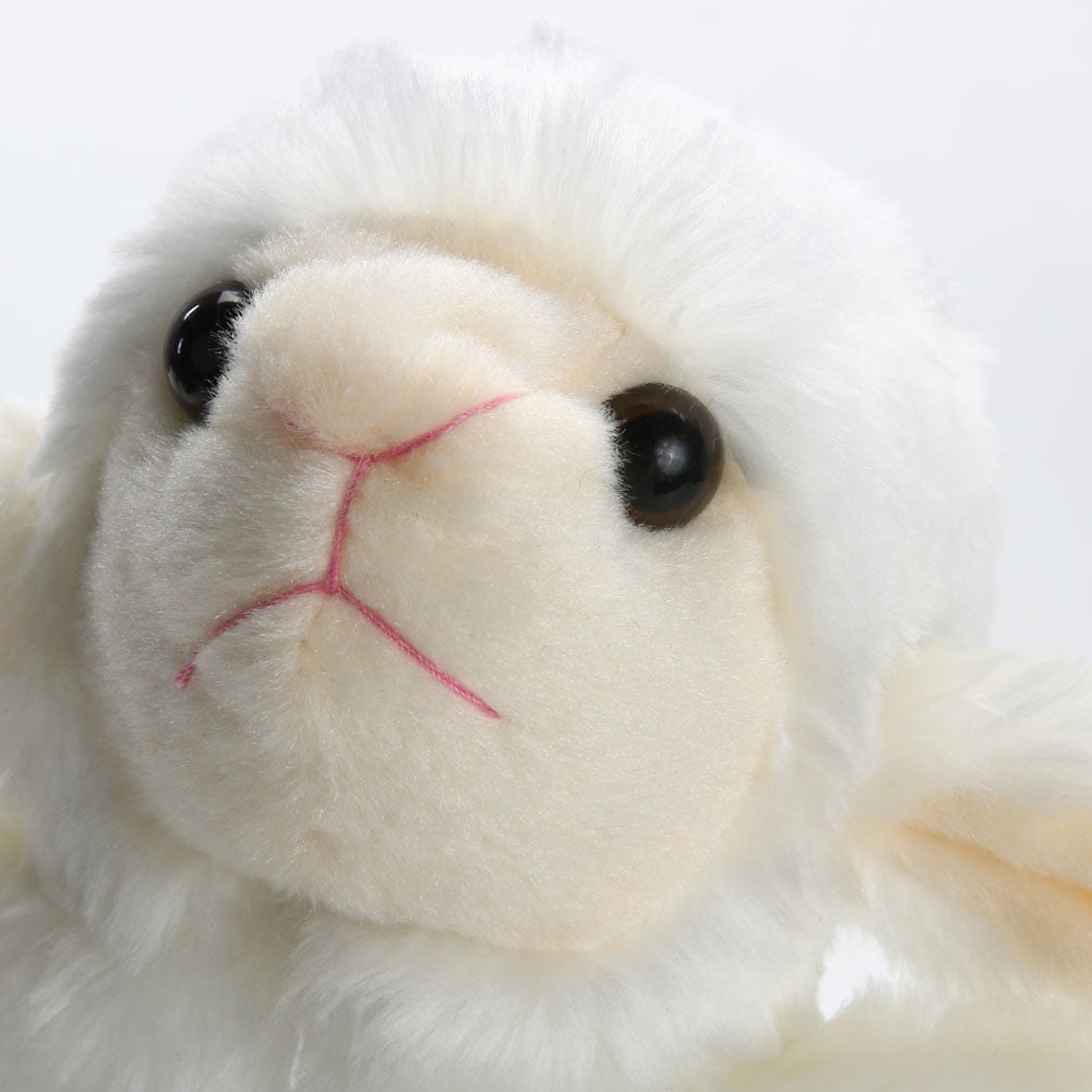 White Cute Sheep Hand Puppet Baby Kids Developmental Soft Doll Plush Toy 