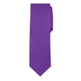 thumbnail image 4 of Jacob Alexander Men's Extra Long Solid Color Tie - Purple, 4 of 8