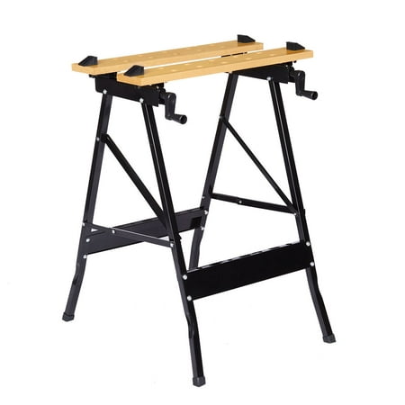 Finether Folding Workbench and Vice Portable Work Table Sawhorse with Quick Clamp, Pegs and Tool Holders for Carpenter Builder DIY Enthusiast, 331 lbs Capacity, (Best Portable Workbench 2019)
