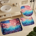 thumbnail image 6 of Independence Day Of The United States Flag Bathroom Sets with Shower Curtain And Rugs, Incl with 12 Hooks，Toilet Lid Oval Rug, 6 of 8