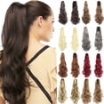 thumbnail image 2 of Peluca cola de caballo femenina peluca clip pelo largo y rizado productos de onda grande cola de caballo rizada, 2 of 4