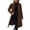 Brown, variant on Women's Double Breasted Long Coat Notched Lapel Winter Overcoat Wine 2XL