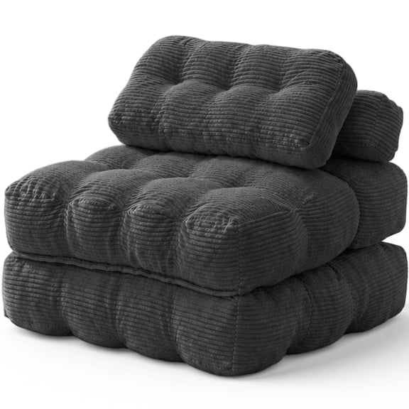 Wentum Folding Sofa Bed with Pillow Convertible Futon Couch for Adults and Kids Gray