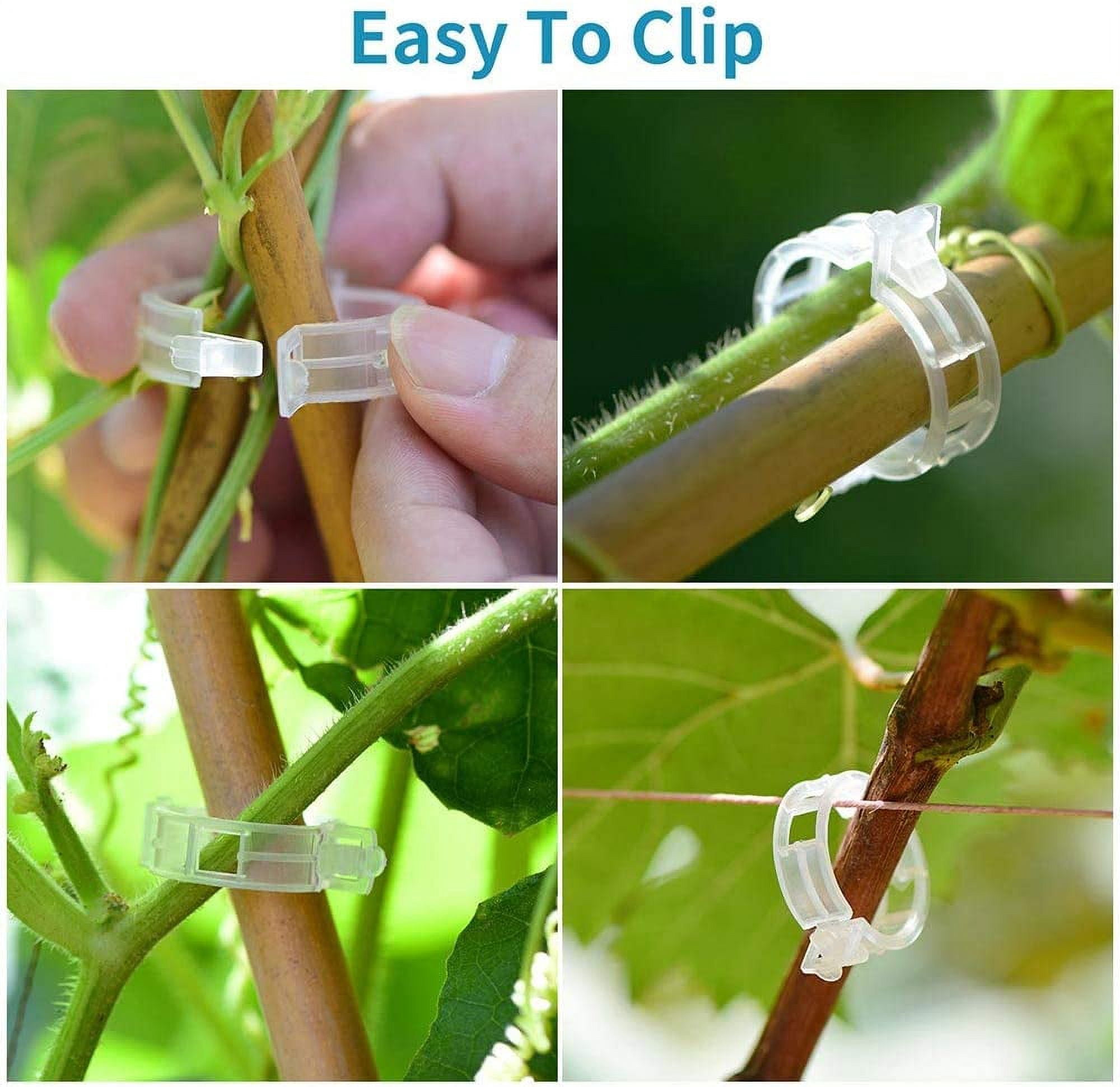 200Pcs Garden Clips for Climbing Plants, Reusable Trellis Tomatoes, Cucumbers, Peas - Gentle Plastic Plant Supports, Sun Resistant Supports