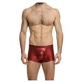 thumbnail image 2 of HUPOM Mens Underwear Boxer Briefs Male Thongs Medium waist Elastic Waist Solid Boxer Briefs Red XL, 2 of 9