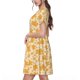 thumbnail image 2 of Easygdp Autumn Fall Yellow Leaves para Vestido Transpirable de Mujer, Vestido Suelto de Manga Corta con Pliegues y Bolsillos para el Verano, 2 of 6