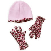 Girls' Animal-Print Beanie & Gloves Set