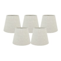 Meriville Set of 5 Natural Linen Clip On Chandelier Lamp Shades, 4-inch by 6-inch by 5-inch (Natural, Set of 5)