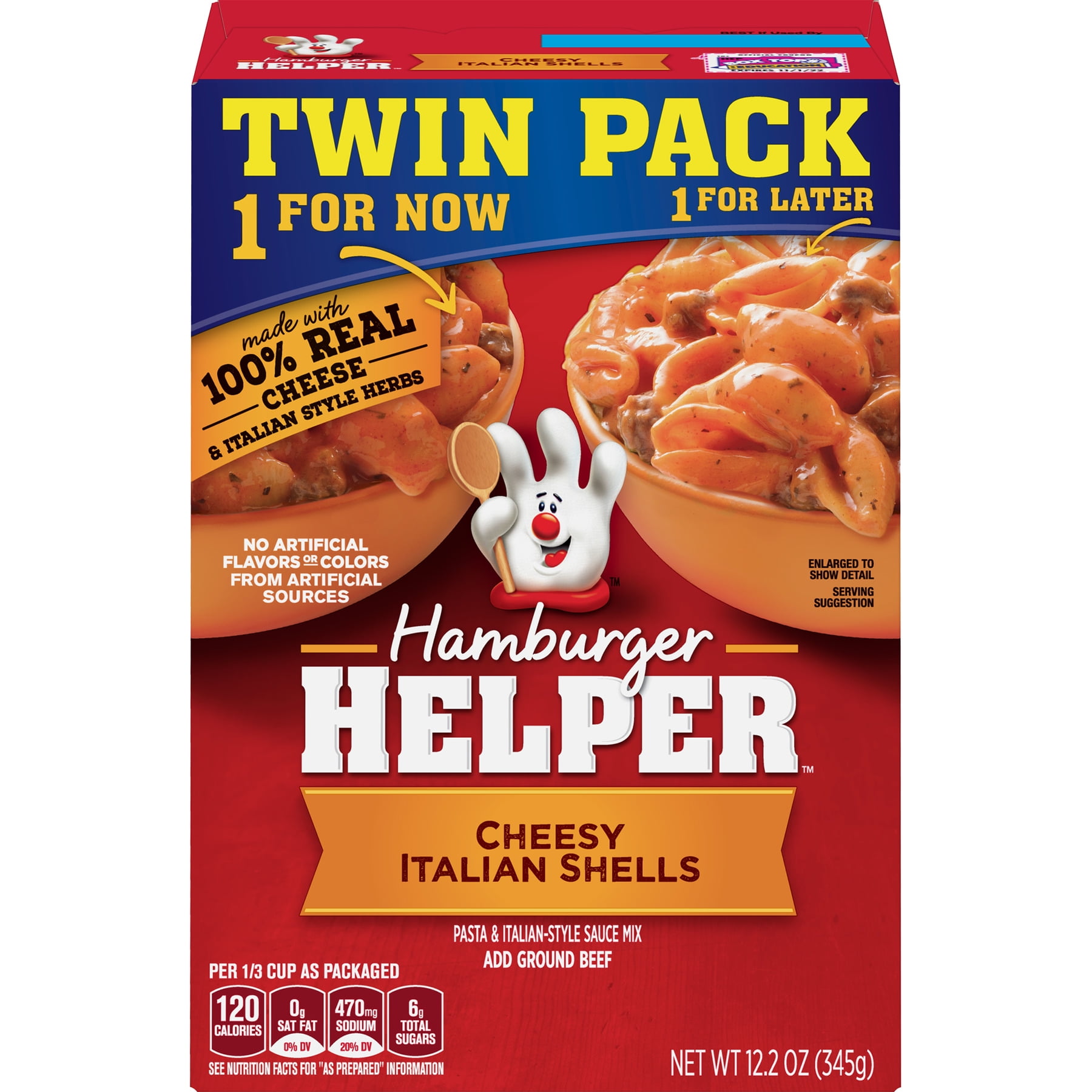Hamburger Helper Pasta & ItalianStyle Sauce Mix Cheesy Shells 12.2 oz