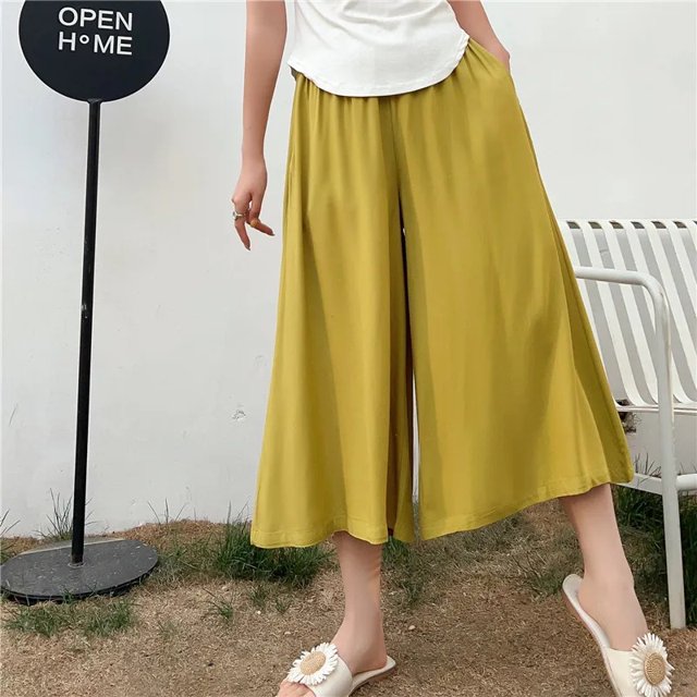 Womens Loose Pants Summer Wide Leg Rayon Blend