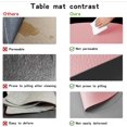 thumbnail image 4 of Juego de 4 manteles individuales y posavasos lavables en color rosa y gris, manteles individuales redondos de cuero, manteles individuales antideslizantes e impermeables de doble cara, 4 of 5