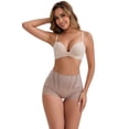 thumbnail image 4 of DARING DIVA High-Waisted Butt Lifting Underwear Seamless Panties L Light Brown, 4 of 6