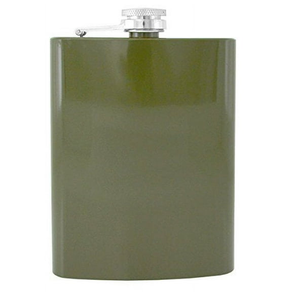 Gifts Infinity® Stainless Steel Hip Flask Assorted Colors, 8oz, (Green)
