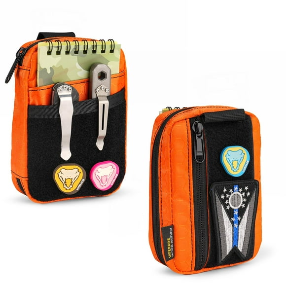 VIPERADE VE26 EDC Pouch, Small EDC Organizer Pouch, EDC Pocket Organizer for Men, EDC Pouch Organizer Utility Pouch for Multitools, EDC Organizer (Orange)