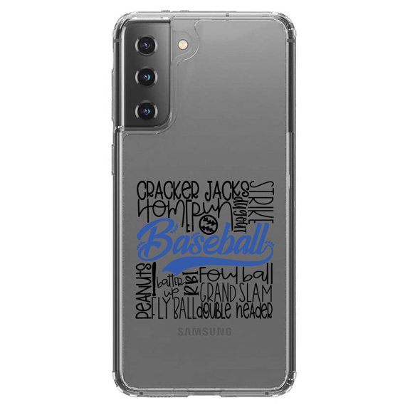 DistinctInk Clear Hybrid Case for Samsung Galaxy S21 (6.2" Screen) - Black & Blue - Raised Bezel Screen Guard