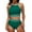 Army Green, variant on ZVAVZ Modest Swimsuits for Women,Womens High Waisted Bikini Set Blouson Top Halter Color Block with Boyshorts Bottom Two Piece Swimsuit Brown XXL