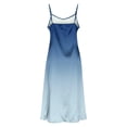 thumbnail image 3 of Puntoco Women's Maxi Satin Silky Dress Long Slip dress Cowl Neck Nightgowns Elegant Tie Low Back gradient summer Dress Multicolor-A S(S), 3 of 8