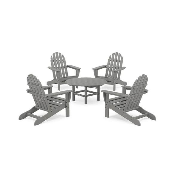 POLYWOOD Classic Adirondack 5-Piece Conversation Set in Slate Grey