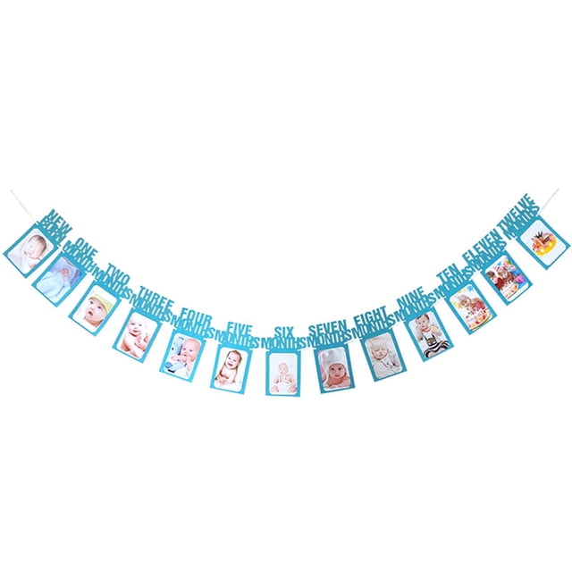 Coofit Baby Photo Banner Decorative DIY Letter Baby Shower Garland Baby Birthday Banner