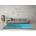 thumbnail image 3 of Ahgly Company Indoor Round Oriental Light Blue Industrial Area Rugs, 4' Round, 3 of 4