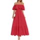 thumbnail image 1 of Vestido ZESICA a media pierna con volantes y hombros descubiertos para verano 2025, 1 of 6