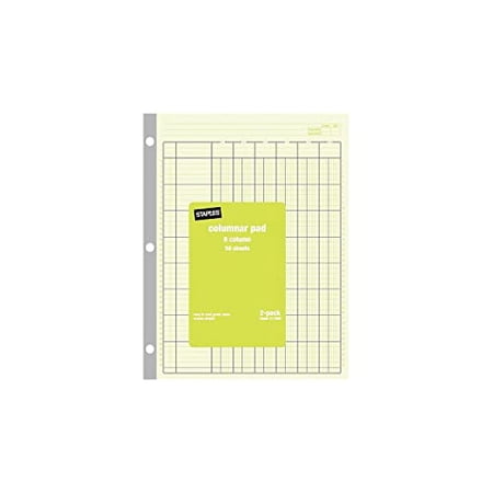 Staples? Columnar Pads, 6 Columns, 8-1/2" x 11", 2/Pack