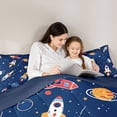thumbnail image 5 of Castle Fairy Cartoon Rocket Planet Twin Comforter Sets,Kawaii Galaxy Bedding Set, 5 of 8