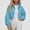 Sky Blue, variant on Cropped Jacket for Women's, Loose Fit Long Sleeve Zipper Lightweight Fall Casual Windbreaker Jacket White 2XL