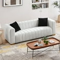 thumbnail image 5 of Williamspace 2 Piece Living Room Sofa Set Modern 3 Seat Couch and Loveseat Sofa with Pillows, Comfy Tufted Velvet Sofa with Round Arm and Glod Metal Legs for Living, Apartment, 3+2 Seat, White, 5 of 7
