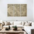 thumbnail image 3 of Elephant Stock Hemisphere Vintage Map Wall Art - Horizontal Multi Panel Canvas - Living Room Wall Decor - Map Multi Panel - Beige And Black Decor - 74" x 48", 3 of 8