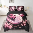 thumbnail image 3 of Homewish Cartoon Animal Axolotl 7-Piece Twin Bedding Sets,Sakura Cherry Blossom Bedding Comforter Set,Pink Black Sheet Sets,For Teens,Microfiber Bedroom Decor Reversible, 3 of 9
