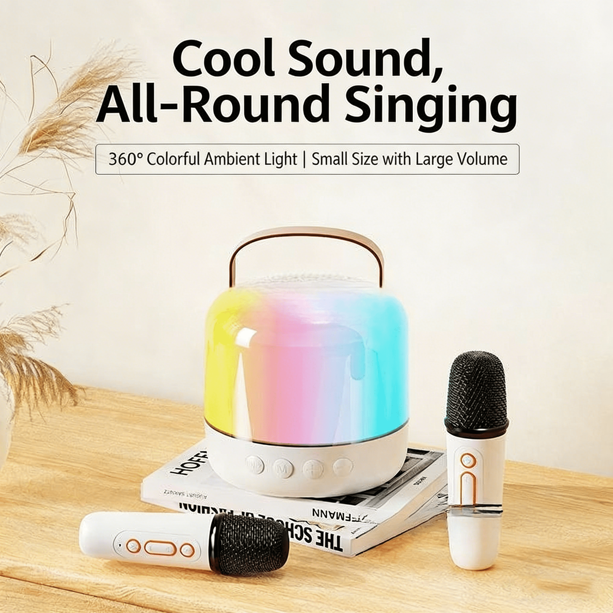 BBFace New Karaoke Bluetooth Speaker, Dual Wireless Mics, Hi-Res Audio, Portable for Home KTV & Outdoor Parties