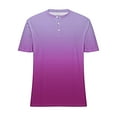 thumbnail image 4 of Zylanna Men's Short Sleeve T-Shirts, Gradient Color Button Up Lightweight Summer Daily leisure Tops for Men Hot Pink Size S, 4 of 5