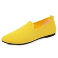 thumbnail image 5 of Gpaecead Women's Knit Flats Pointed Closed Toe Slip On Breathable Lightweight Cushioned Non Slip Loafers With Heel Pull Tab For Work, Yellow, 5 of 7