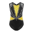 thumbnail image 1 of Linjinx Gym Leotards for Girls Ballet Dance Bodysuits Rhinestones Sleeveless Figure Skating Jumpsuit Yellow 14, 1 of 4