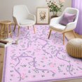 thumbnail image 5 of Garvee 8x10 Area Rug Modern Floral Print Rugs for Living Room, Machine Washable Rug Soft Non Slip Indoor Rug Carpet, Low Pile Ultra Thin Farmhouse Rugs for Bedroom Dining Room Home Decor, Purple, 5 of 9