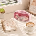 thumbnail image 5 of Large Pencil Case 2 Compartments, Clear Pen Pencil Pouch with Zipper, Multifunction Transparent Stationery Bag for Student College Office Teen Makeup Bag for Adults Travel (Purple), 5 of 9