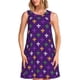 thumbnail image 1 of Fotbe Purple Mardi Gras Vestido de Verano sin Mangas para Mujer – Vestido Midi Línea A, Estilo Camiseta Floral, Vestido Playero Casual y Fluido, 1 of 7