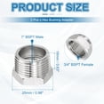 thumbnail image 2 of Uxcell Stainless Steel Reducer Hex Bushing, Pipe Reducing Adapter Fitting Connector 1" BSPT Male to 3/4" BSPT 2, 2 of 6