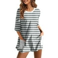 thumbnail image 2 of aidice Summer Jumpsuits for Women Casual Crewneck Short Sleeve Comfy Striped Homewear Shorts Rompers, 2 of 6