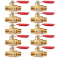 thumbnail image 2 of 2/4/6/10PCS Brass Water Mini Ball Valve Shut Off Switch 1/4" NPT Male Hose Barb Pipe Fitting, 2 of 12