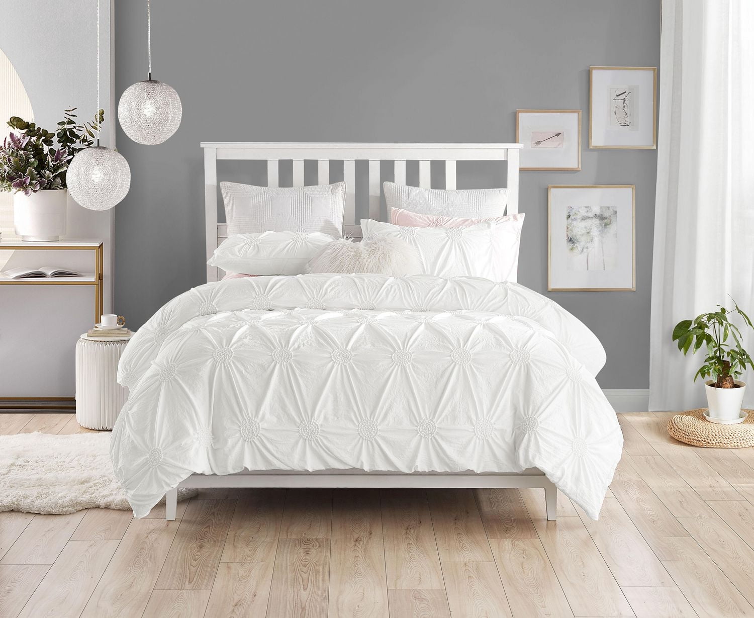 Luxury Floral Ruched High Quality Duvet Cover Set