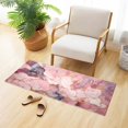 thumbnail image 4 of Marble Pink Luxury Kitchen Rug Non Slip Bathroom Plush Mat Shaggy Bedroom Carpet 39"x20", 4 of 6