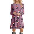 thumbnail image 1 of TJAZFJPA Robe Noire à Manches Longues pour Femmes, Mode Décontractée 2025, Robe de Fête Imprimée de Noël, Col Rond, Flocon de Neige, pour Église, 1 of 6