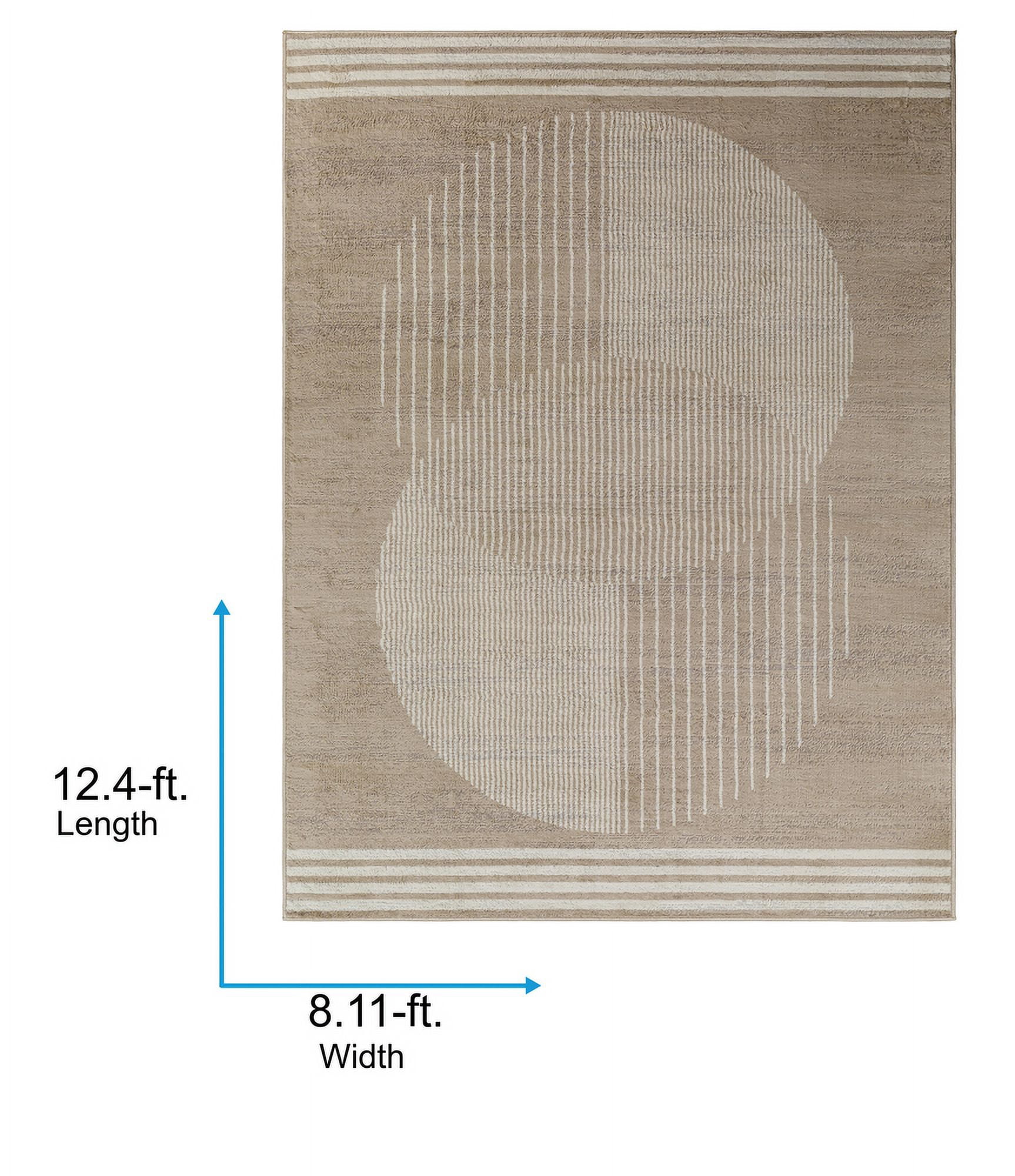 Livabliss Area Rugs for Living Room, 9x12 Floransa Modern Tan Rug, Bedroom Dining Room Home Decor Stain Resistant Carpet (8'11" x 12'4")