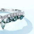 thumbnail image 3 of Marquise Cut Lab Created Moss Agate & Diamond Curve Crown Wedding Band Ring in 925 Sterling Silver – Elegant Jewelry for Women, 3 of 5