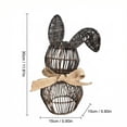 thumbnail image 3 of Hand-Woven Rattan Bunny Easter Ornament with Bow, 6"x12" Natural Fiber Wall or Table Decor, Farmhouse Easter Ornament, Spring Home Accent, 3 of 7