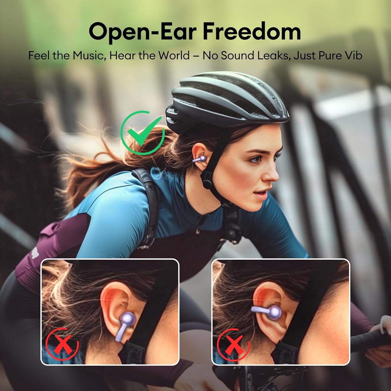 M100 Clip On Ear Headphones AI Open Ear Earbuds Wireless Bluetooth 5.4, Clip On Earbuds with LCD Touchscreen, Lightweight Comfort Open Ear Headphones for Sports, Fitness, and Workouts